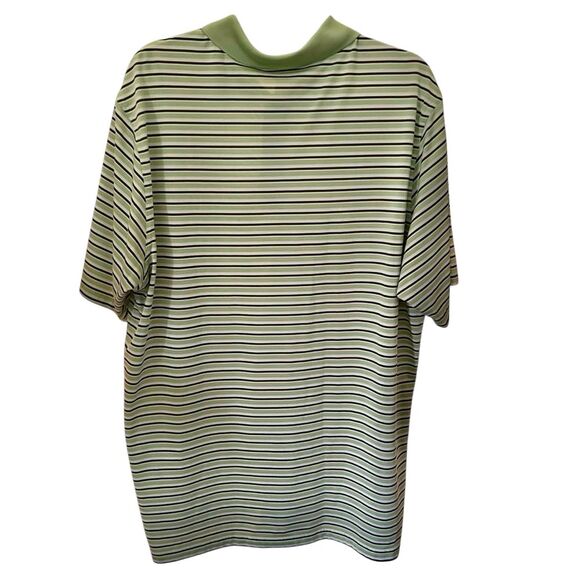 Ashworth Green Black White Striped Golf Polo Shirt XL - Picture 2 of 5